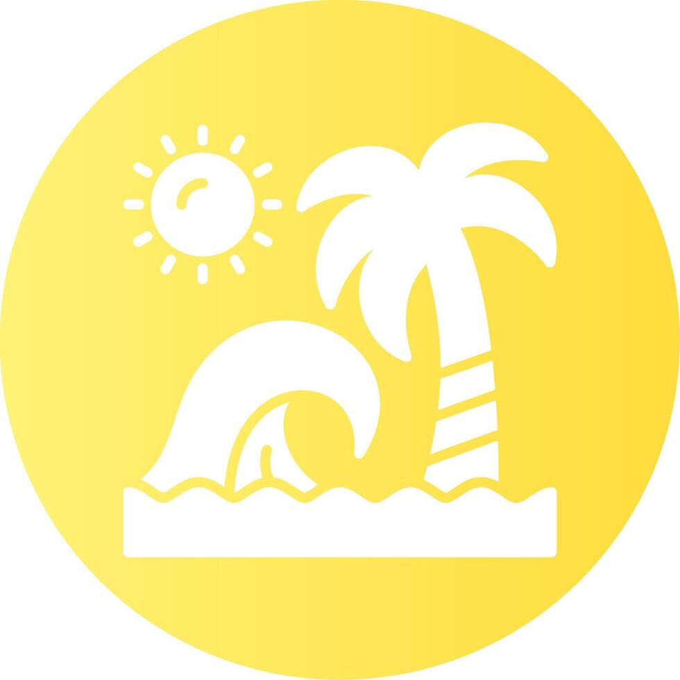 Beach Waves Gradient Circle Icon vector