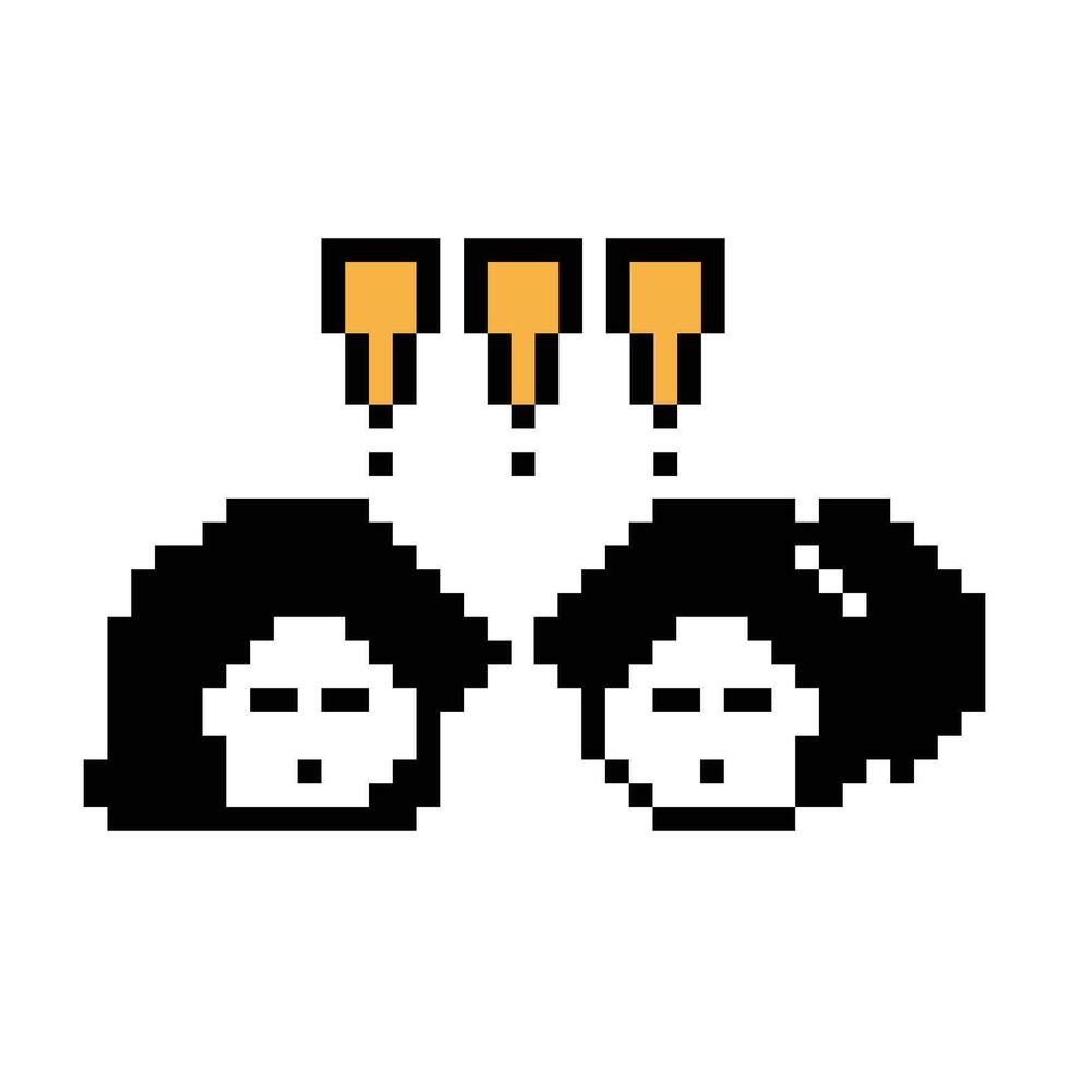 8 bit cute of lady female girl woman with exclamation mark surprise shock decoration. vector