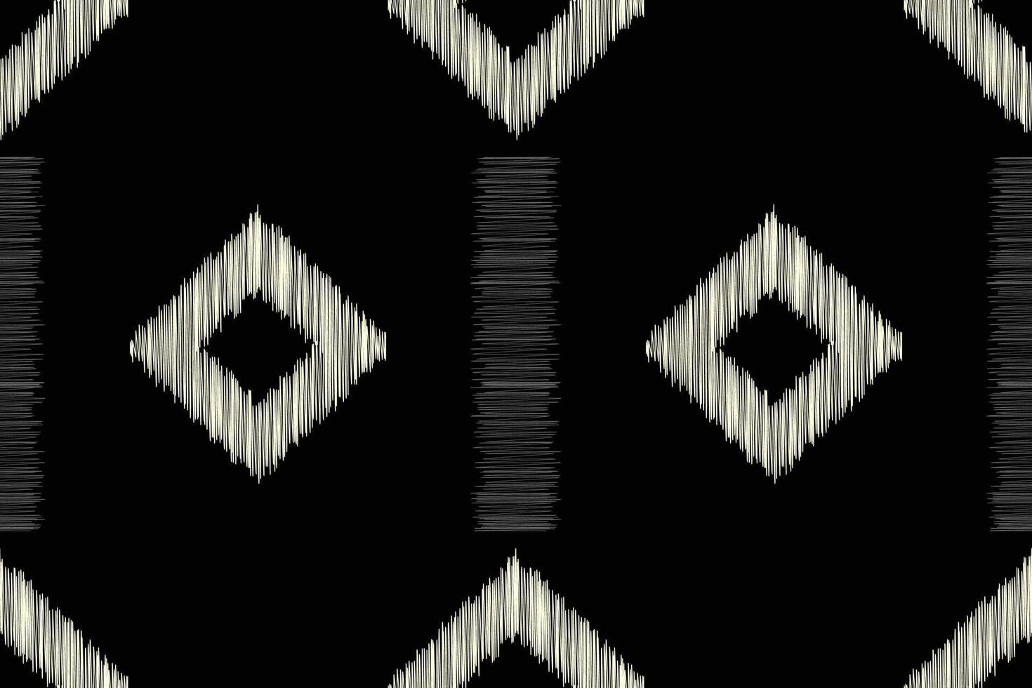 Ikat pattern of black color background ethnic ikat design decor art. vector