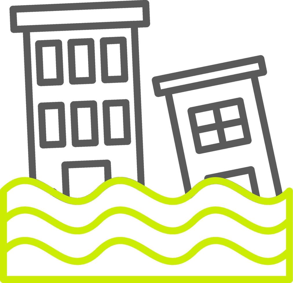 Flood Streamlined Line Drawing vector
