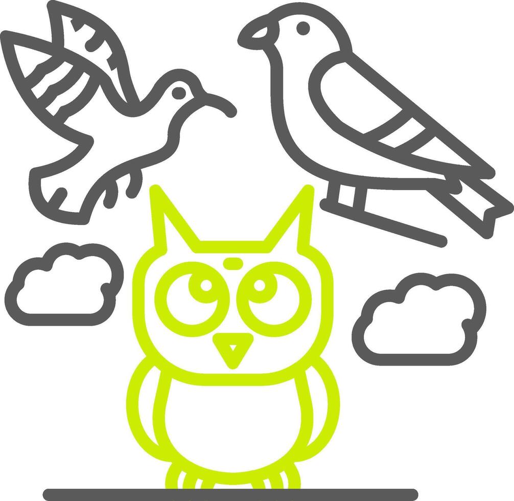 Birds Optimized Line Drawing vector