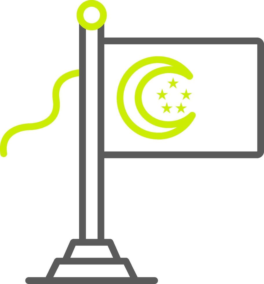 Singapore Flag Elegant Line Drawing vector
