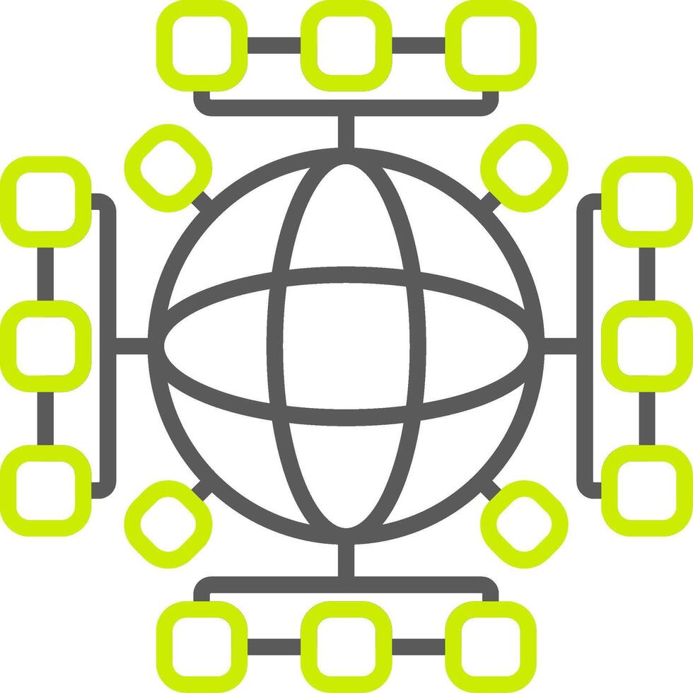 Global Network Streamlined App Object vector