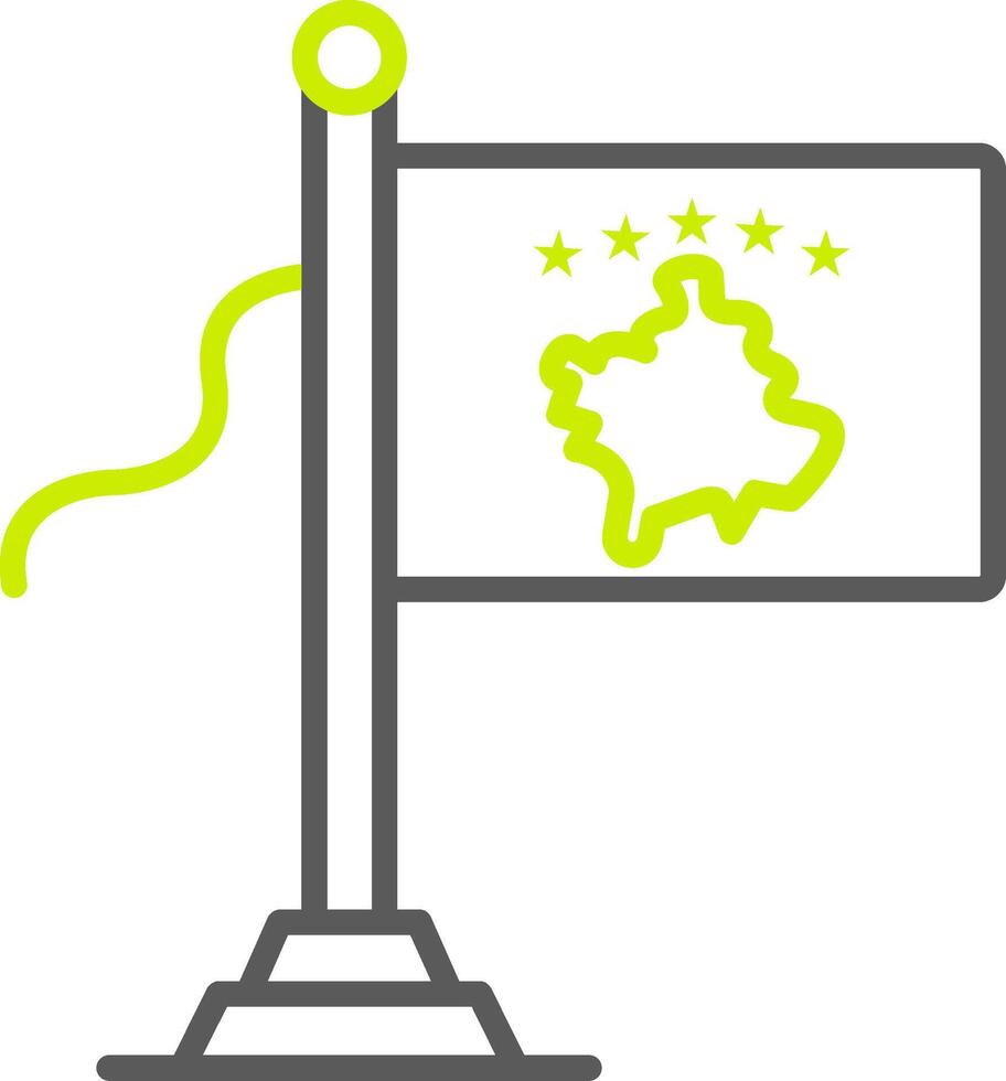 Kosovo Flag NextGen Line Drawing vector