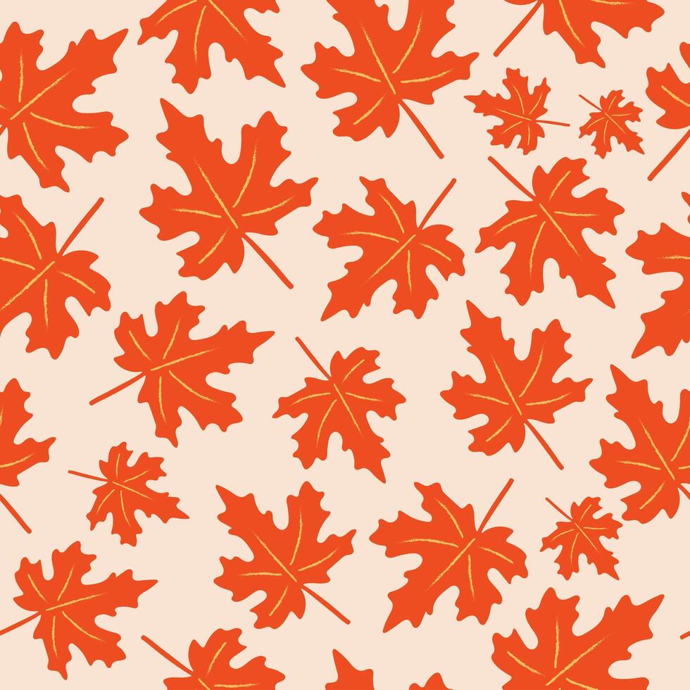Autumn seamless background with maple leaves. Autumn pattern for fabric, packaging, cover. vector