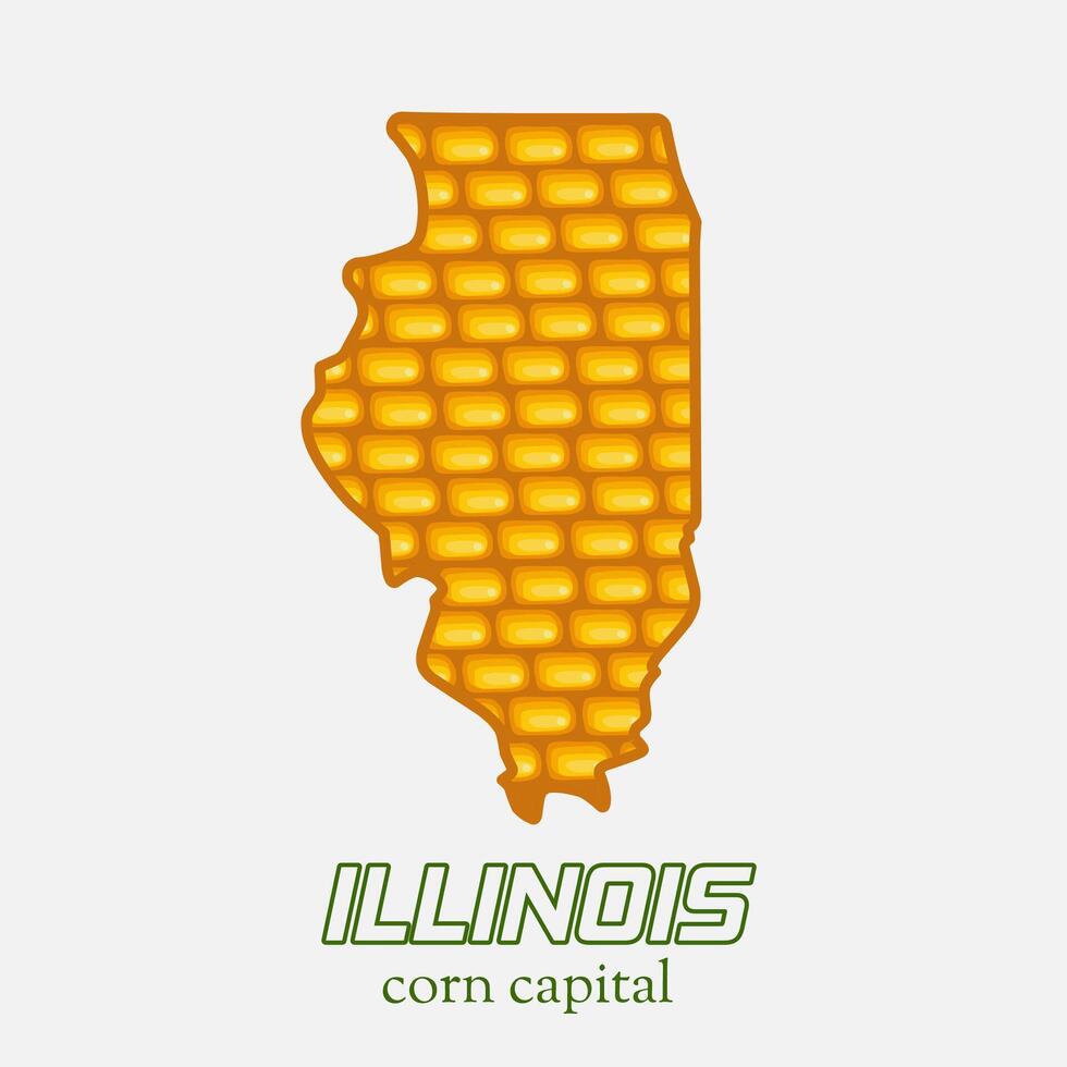 Illinois Capital of Corn with Unique Pattern Perfect for Print, Apparel, Sticker, etc vector