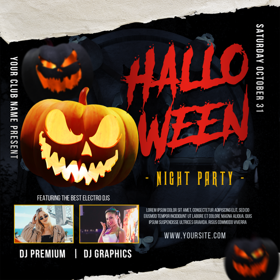 Professional Pumpkins Halloween Night Party psd