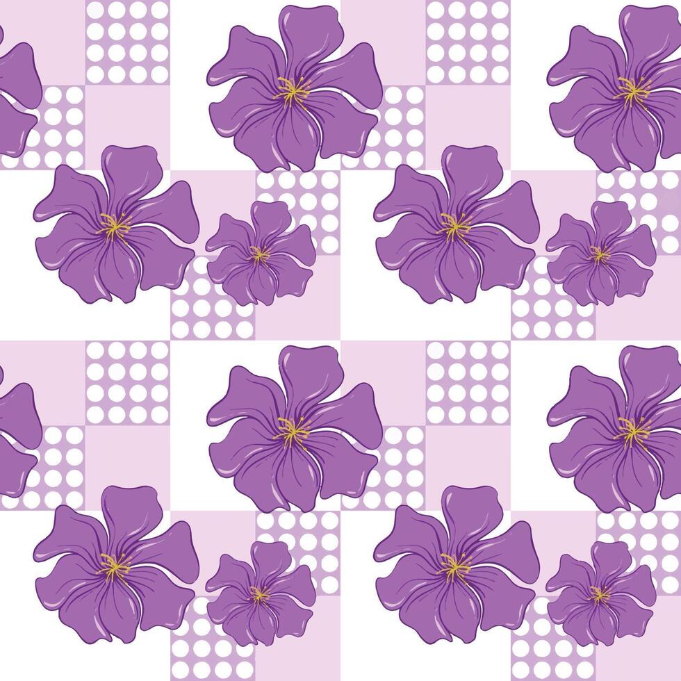 seamless a floral pattern with purple background art vector
