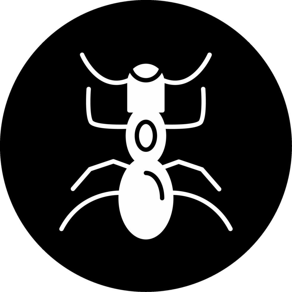 Industrious Red Ant Glyph Circle Inverted vector