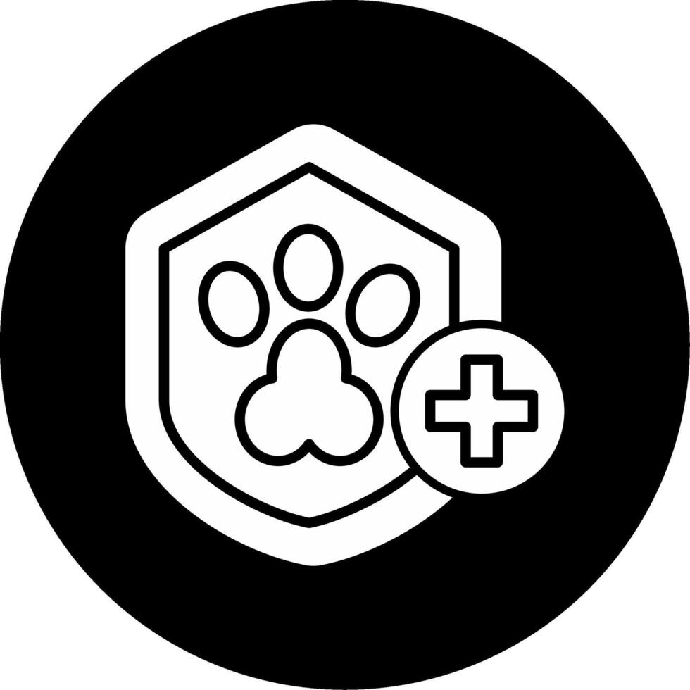 Pet Wellness and Care Essentials Glyph Circle Inverted vector