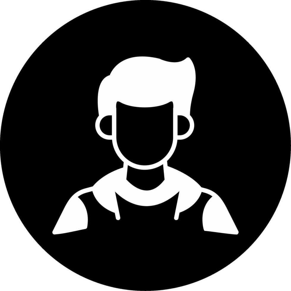 Cheerful Young School Boy Illustration Glyph Circle Inverted vector