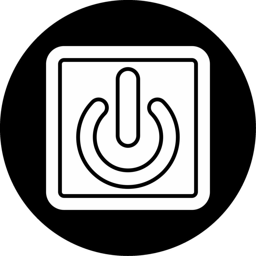 Main Power Toggle Switch Glyph Circle Inverted vector