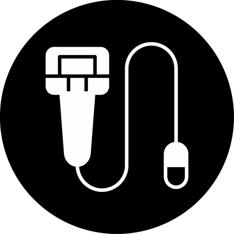 Flexible Fiber Optic Endoscope Device Glyph Circle Inverted vector