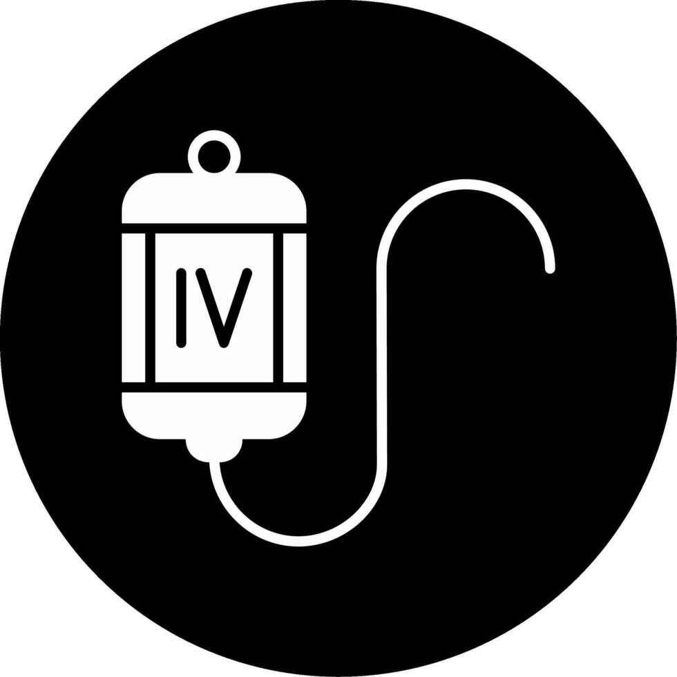 Intravenous Fluid Drip Stand Glyph Circle Inverted vector