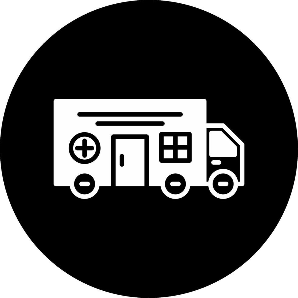 Mobile Healthcare Outreach Unit Glyph Circle Inverted vector