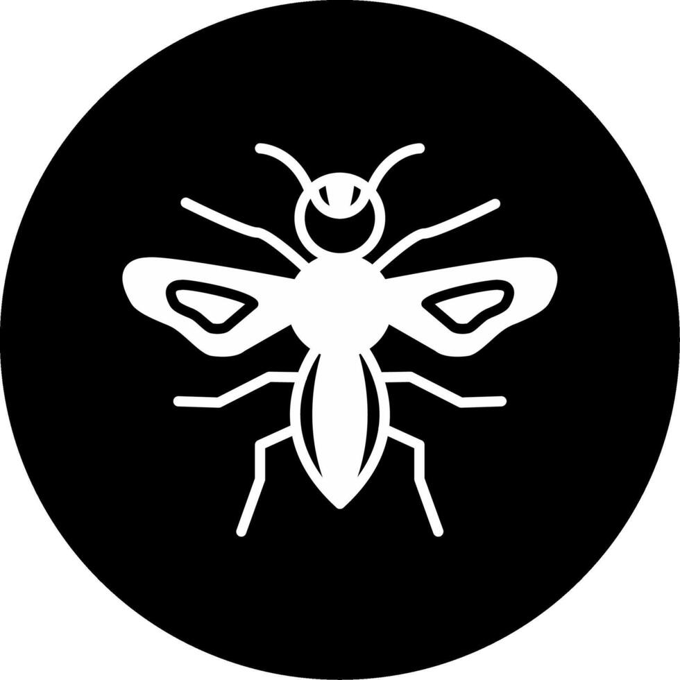 Aggressive Paper Wasp Glyph Circle Inverted vector