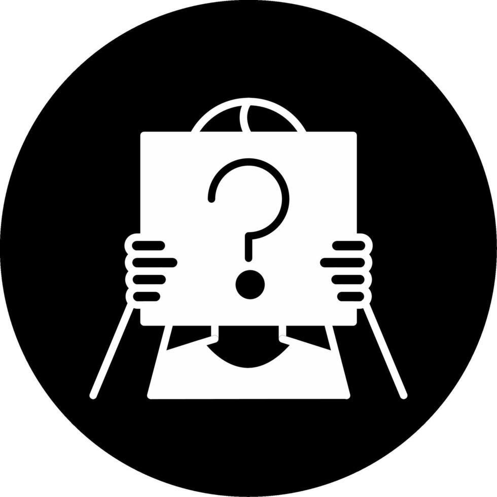 Hidden Face Male with Hoodie Glyph Circle Inverted vector