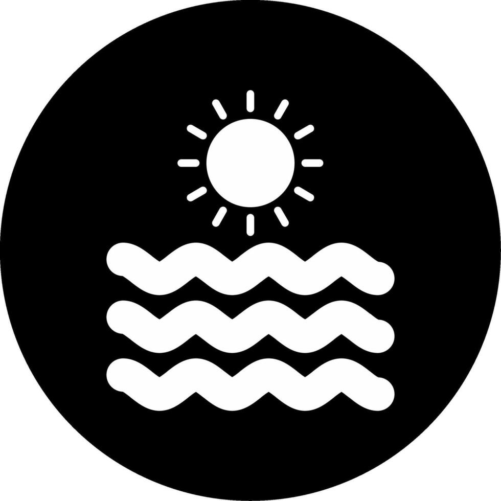 Intense Heat Wave Warning Glyph Circle Inverted vector