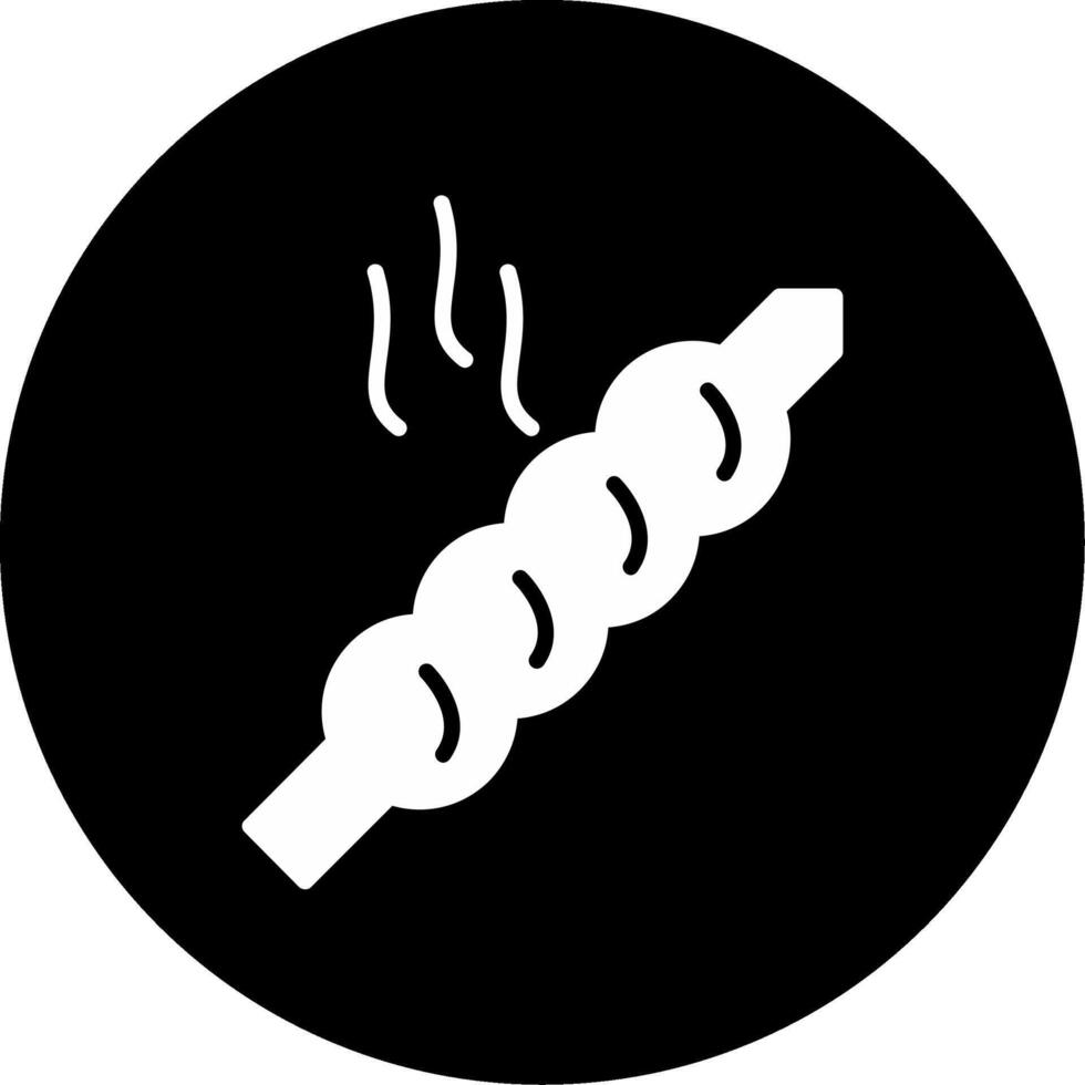 Skewered Kebab Street Food Glyph Circle Inverted vector