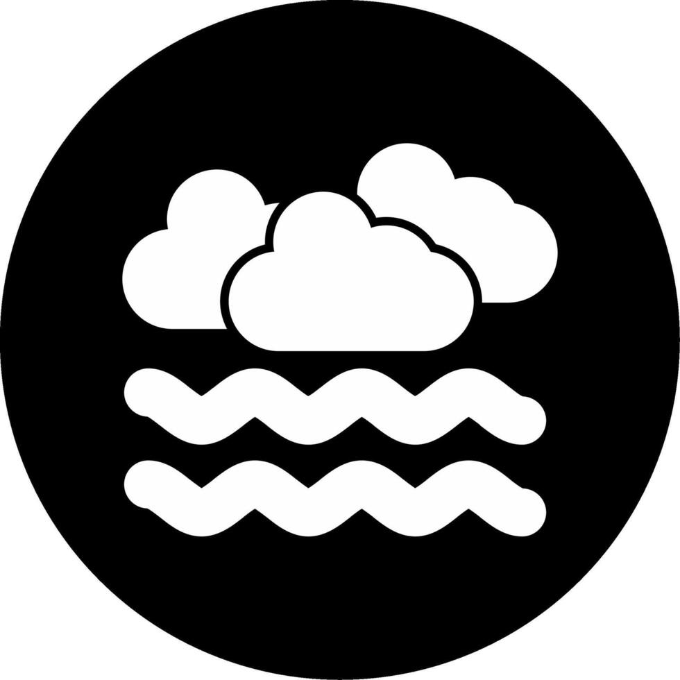 Dense Morning Fog Visibility Alert Glyph Circle Inverted vector