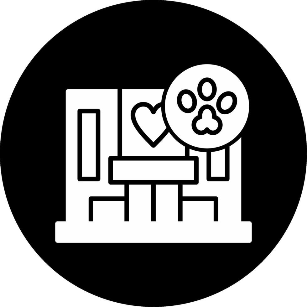 Companion Animal Supervision Services Glyph Circle Inverted vector