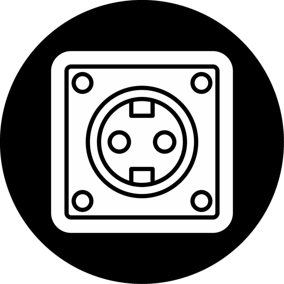 Type F European Socket Adapter Glyph Circle Inverted vector