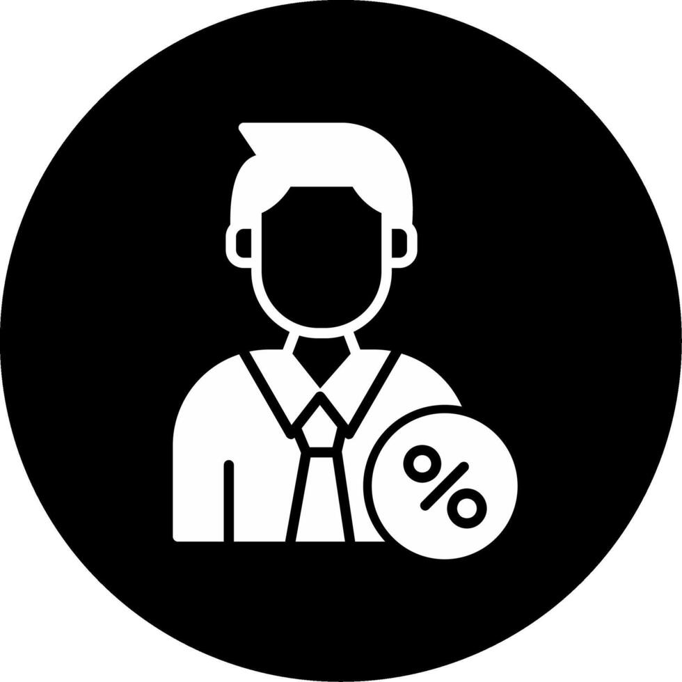 Certified Tax Consultant Services Glyph Circle Inverted vector