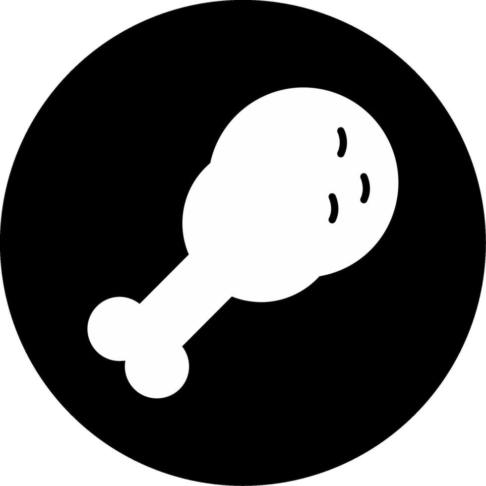 Fried Chicken Meal Icon Glyph Circle Inverted vector