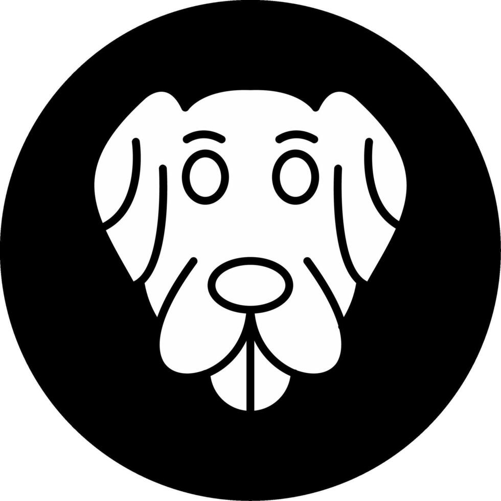 Friendly Domestic Dog Icon Glyph Circle Inverted vector