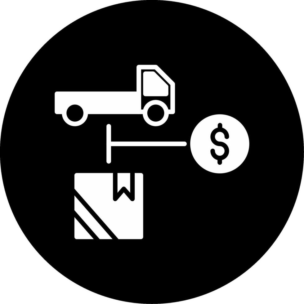 Integrated Supply Chain Management Glyph Circle Inverted vector