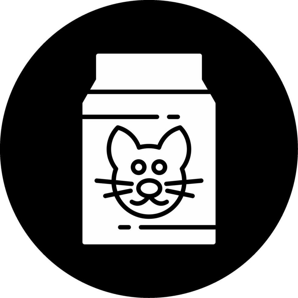 Nutritional Cat Food Bowl Graphic Glyph Circle Inverted vector