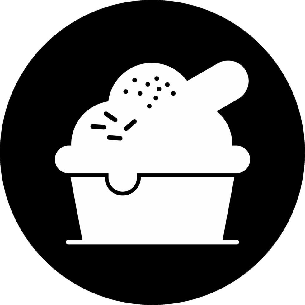 Melting Ice Cream Cone Delight Glyph Circle Inverted vector