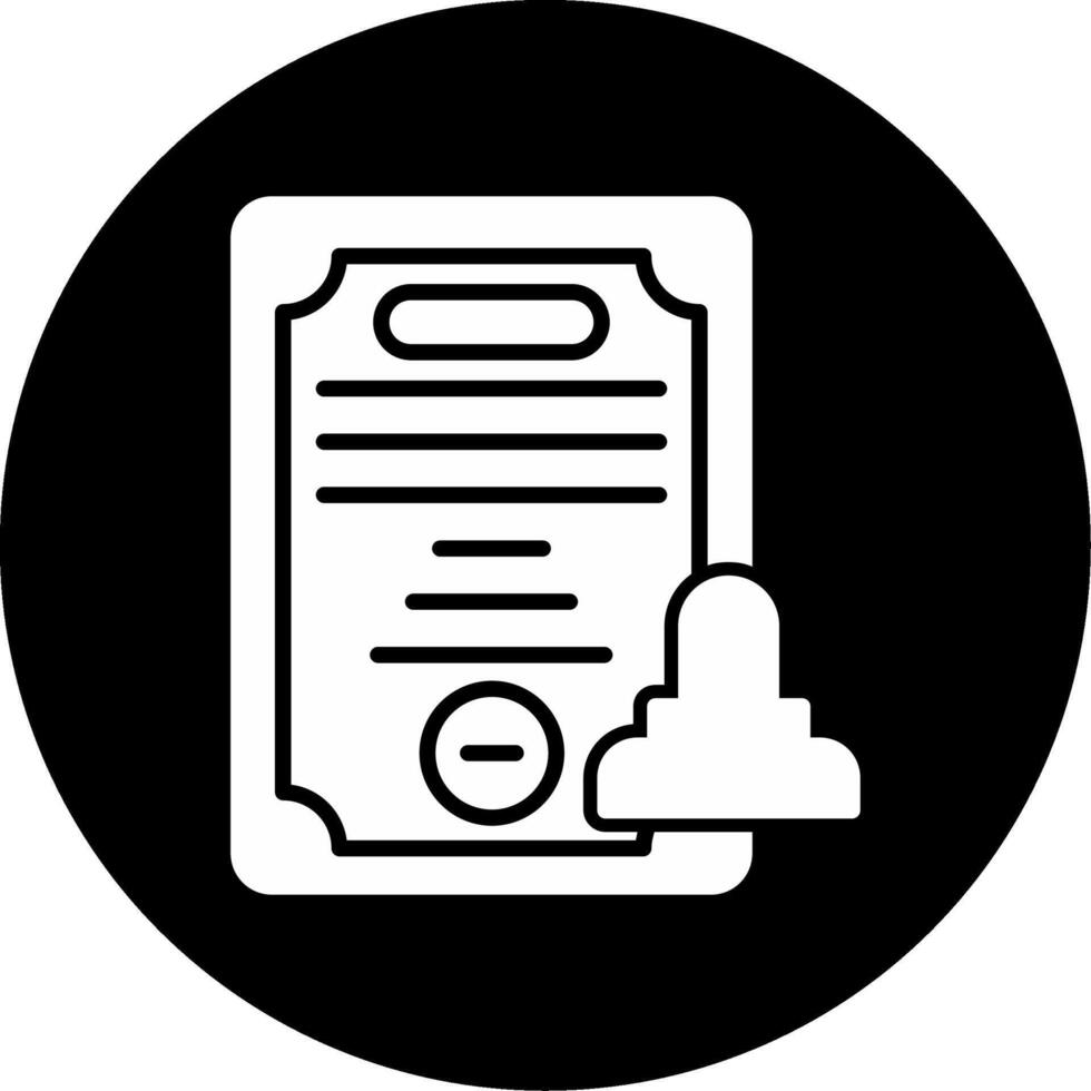 Official Seal of Verified Certificate Glyph Circle Inverted vector