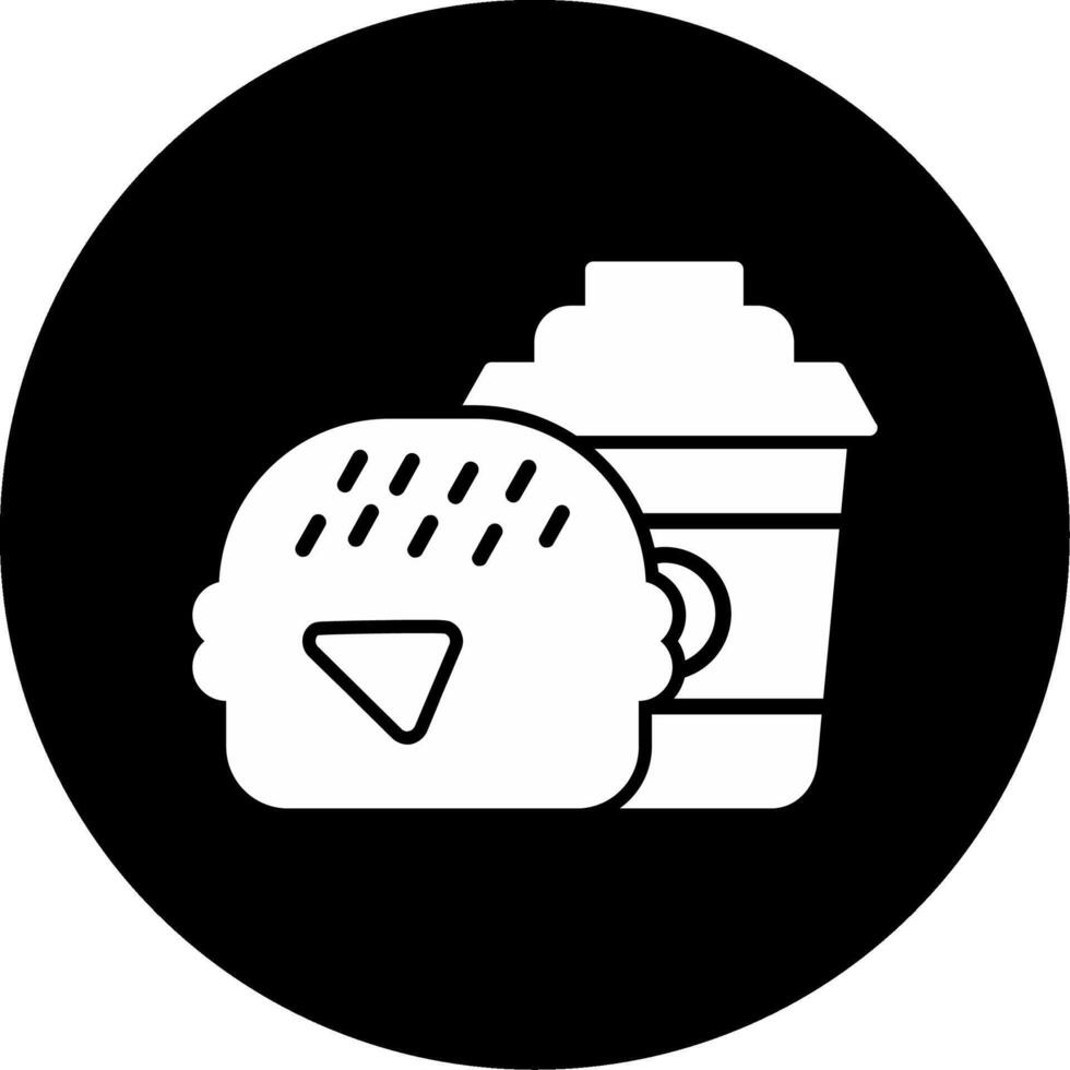 Fast Food Meal Icon Glyph Circle Inverted vector
