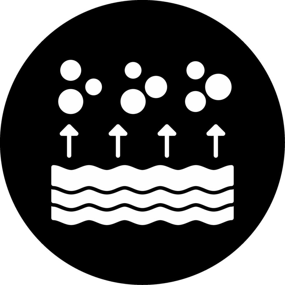 Natural Water Evaporation from Surface Glyph Circle Inverted vector