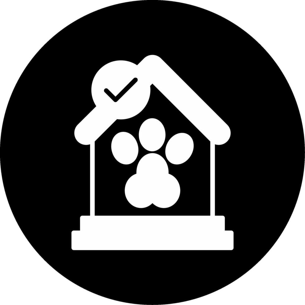 Licensed Pet Daycare Facility Sign Glyph Circle Inverted vector