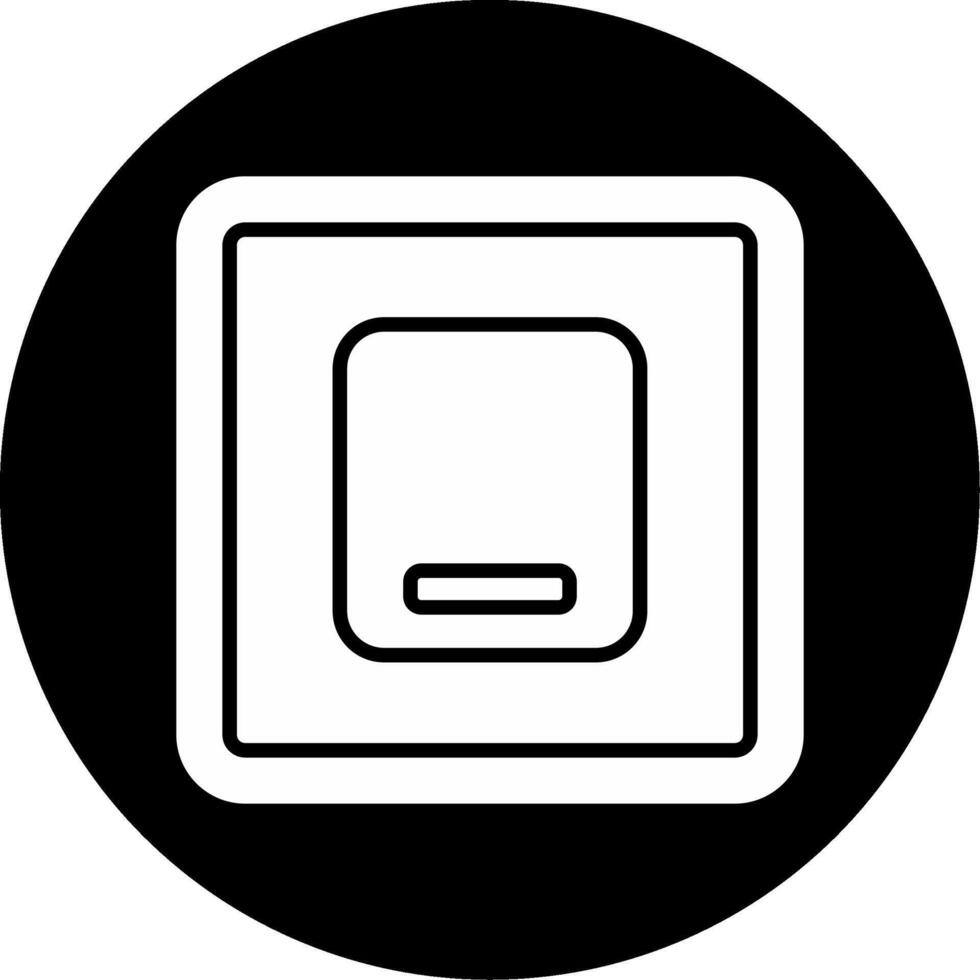 Dual Mode Power On Off Switch Glyph Circle Inverted vector