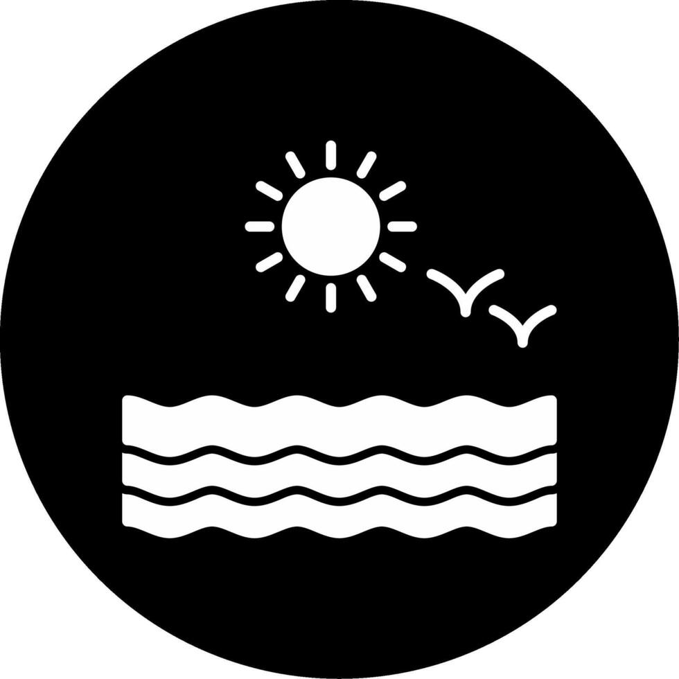 Oceanic Sea Water Icon Glyph Circle Inverted vector