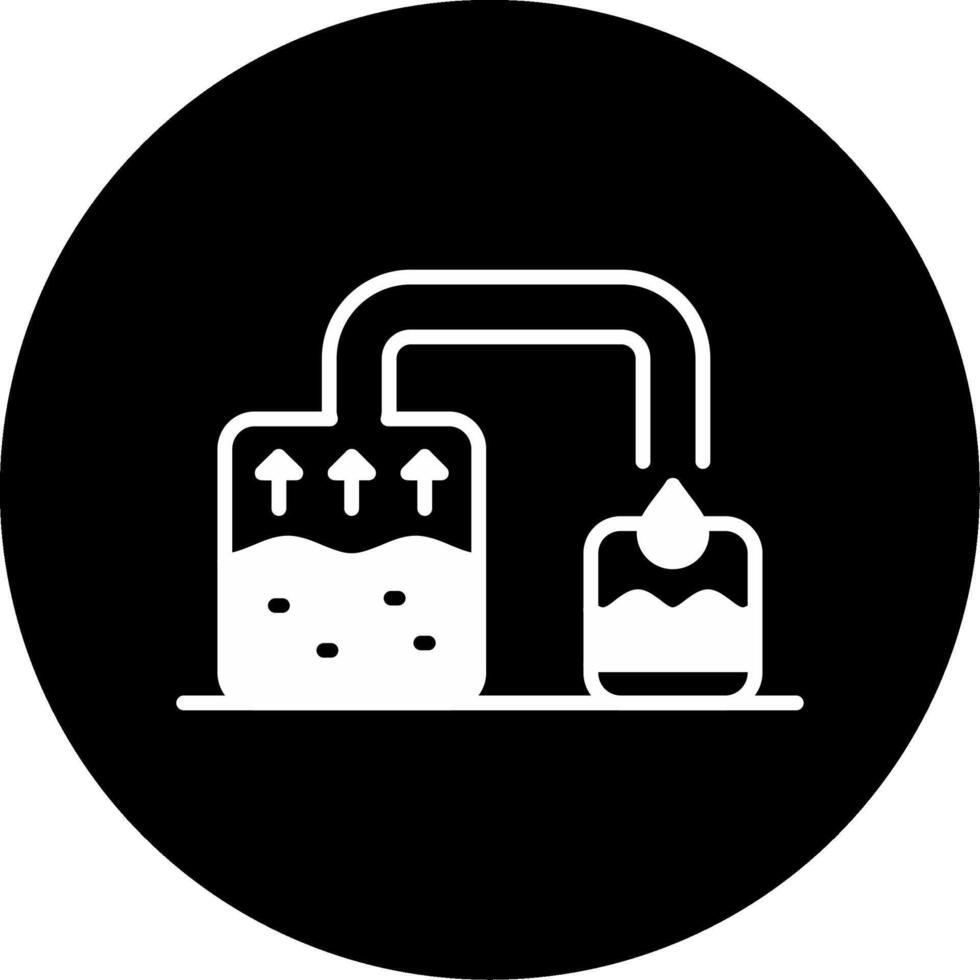 Seawater Desalination Plant Illustration Glyph Circle Inverted vector