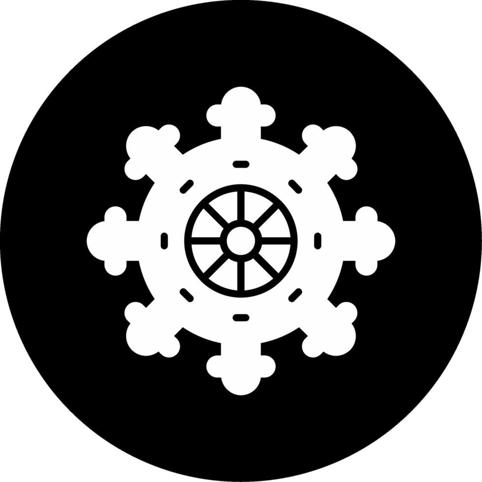 Ship Rudder Navigation Symbol Glyph Circle Inverted vector