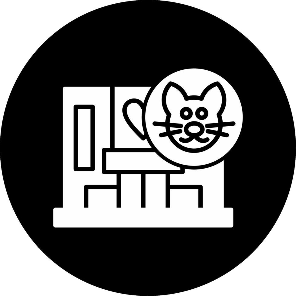 Pet Boarding and Daycare Center Glyph Circle Inverted vector