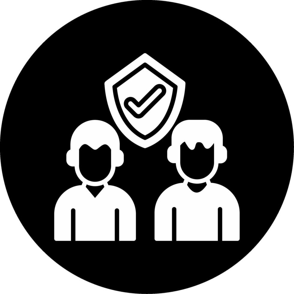 Family Insurance and Protection Plan Glyph Circle Inverted vector