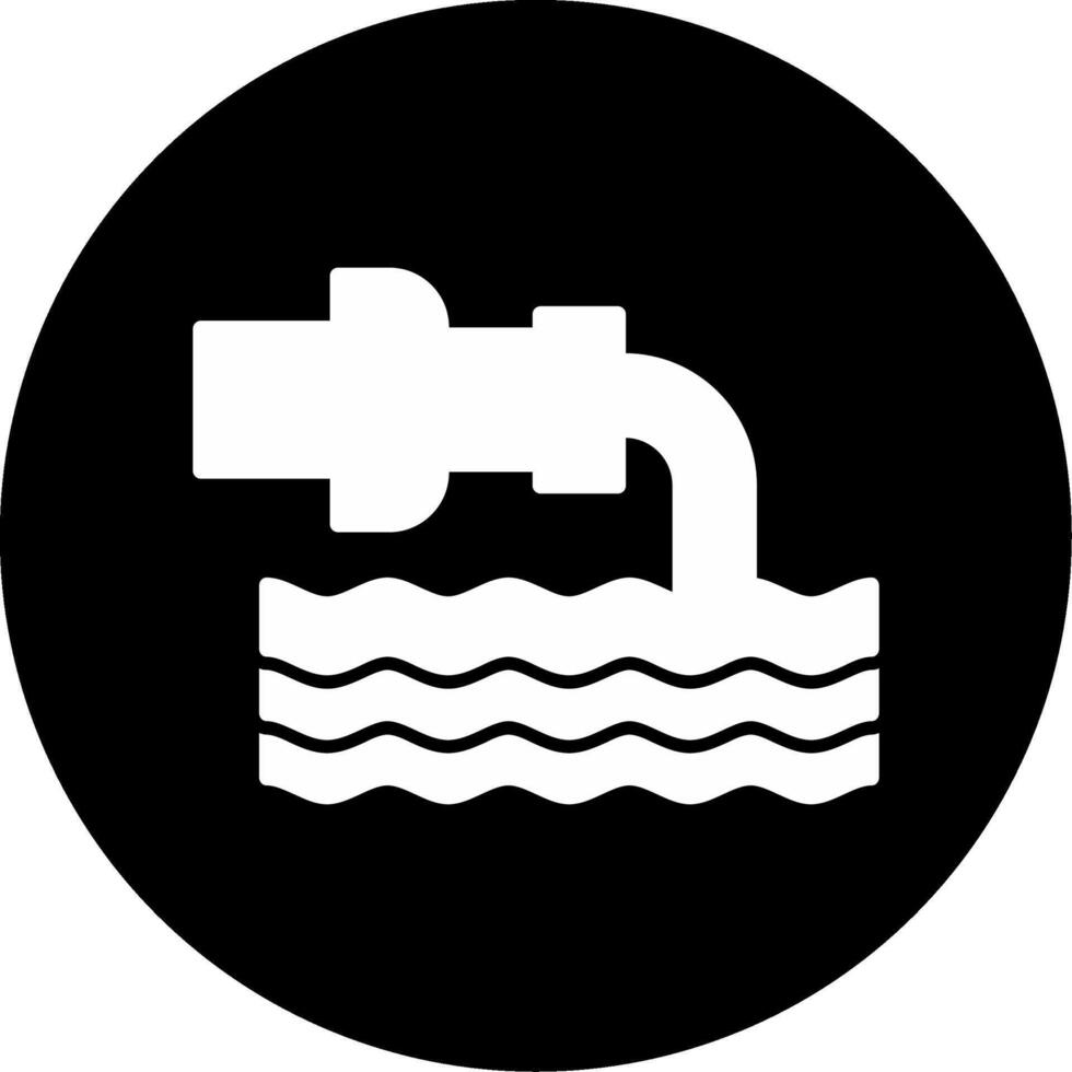 Urban Stormwater Drainage Pipe Glyph Circle Inverted vector