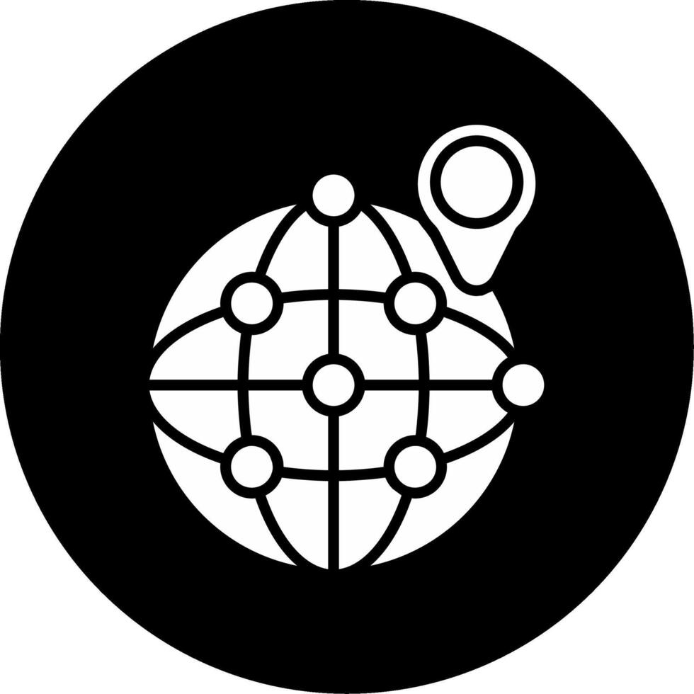 Worldwide Location Marker Glyph Circle Inverted vector