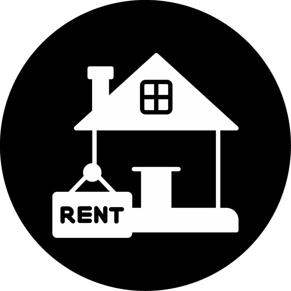 Monthly Rental Payment Process Glyph Circle Inverted vector