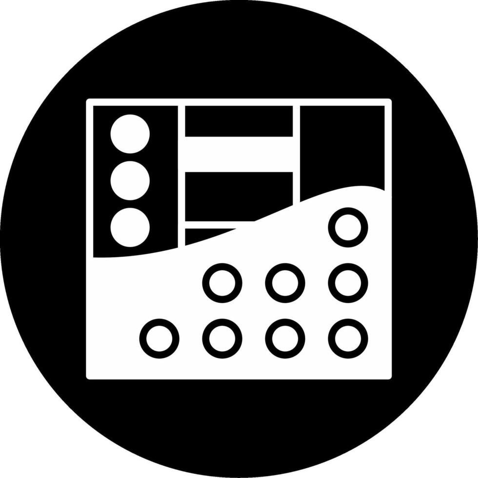 Mounted Drywall Installation Glyph Circle Inverted vector