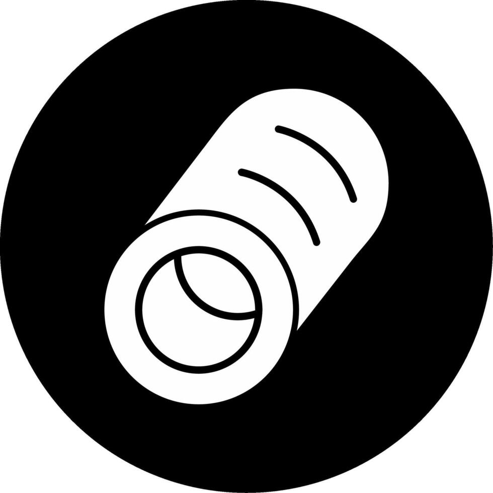 Cylindrical Steel Water Pipe Glyph Circle Inverted vector