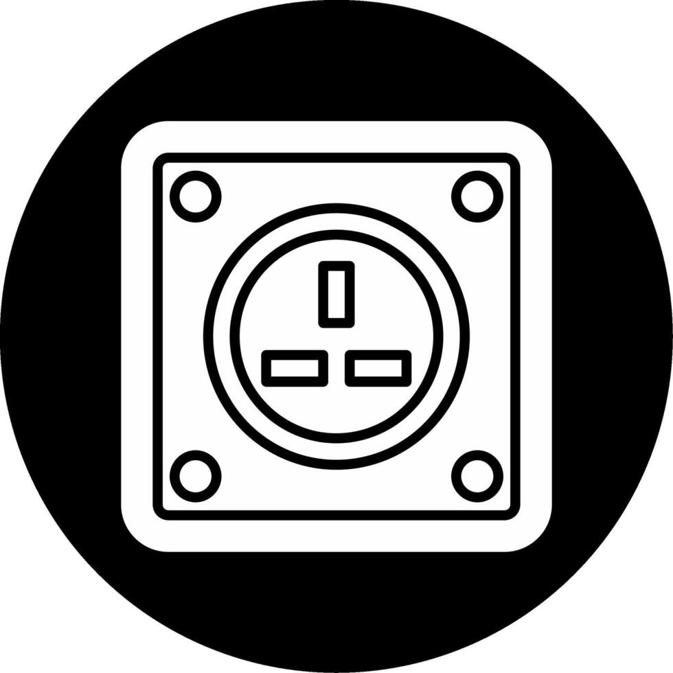 Type G UK Socket Connector Glyph Circle Inverted vector