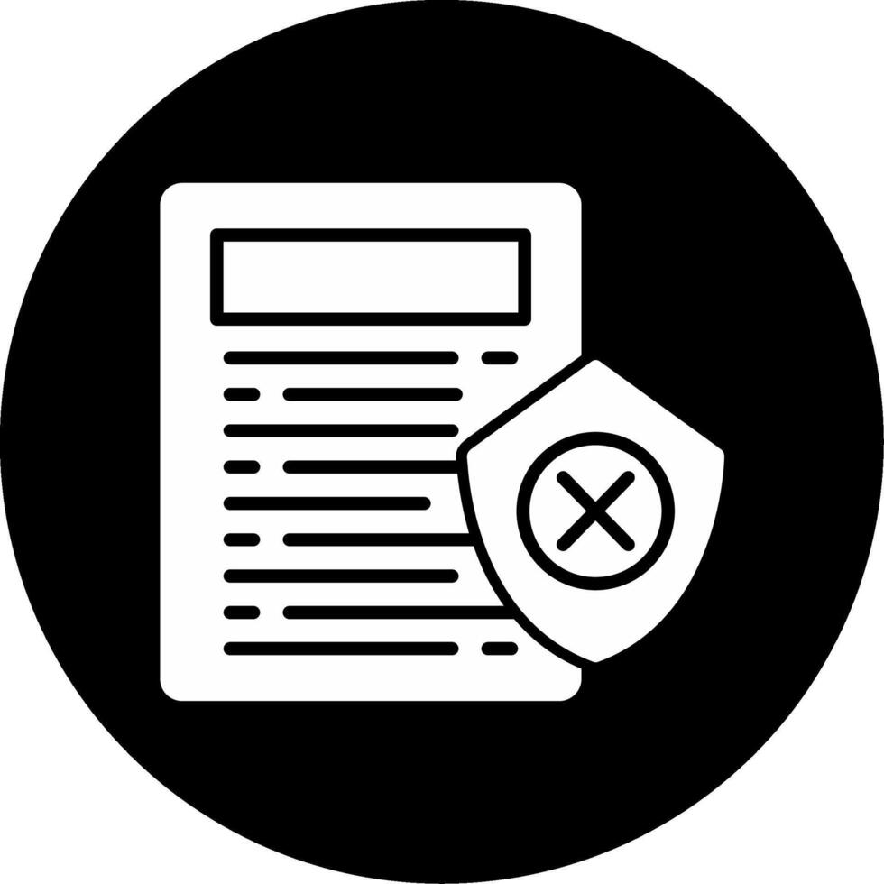 Insurance Claim Denial Notification Icon Glyph Circle Inverted vector