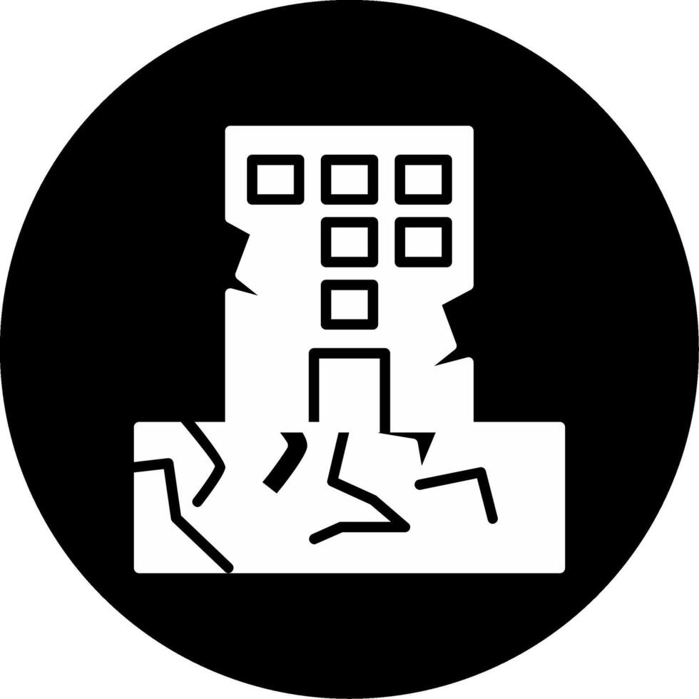 Earthquake Emergency Relief Efforts Glyph Circle Inverted vector